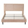 Modern Plush Soft Bed with Headboard,Sturdy Solid Wood Frame Platform Bed with Comfortable Backrest for Bedroom-The Pop Home - 4 of 4