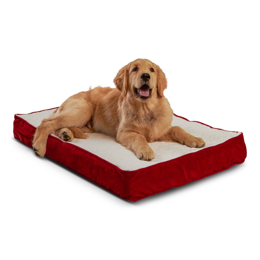 Kensington Garden Oscar Orthopedic Rectangle Dog Bed - S - Crimson: Removable Cover, Softsided, Indoor Use