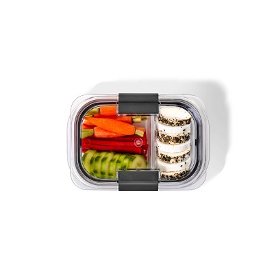 Clear Plastic 2.85 Cup Meal Prep Storage Container with Dividers