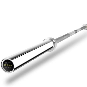 Naysaye Weight Bars Olympic Bar Solid Chrome with Knurled Grip and Rotating Sleeves for Home Gym and Living Room Use, Silver, 88.58"*3.54"*3.54" - 1 of 4