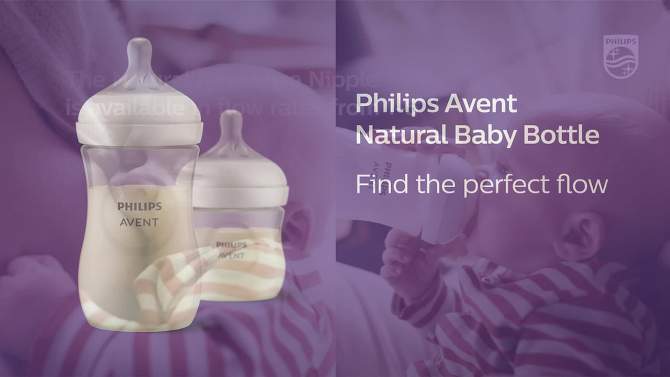 Philips Avent Glass Baby Bottle with Natural Response Nipple - 4oz/3pk, 2 of 23, play video