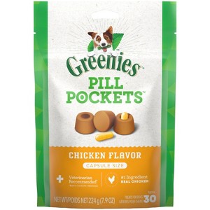 Greenies Chewy Dog Treats Pill Pockets Chicken Capsule Size - 1 of 4