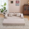 Whisen Sectional Compression Sofa Bed & Floor Futon Couch with Convertible Folding Design, Pillows and Armrests - 3 of 4