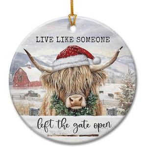 Lomsoe Cow Christmas Ornaments Cow Gifts Animal Cows Lover Gifts for Farmers Farmhouse Animal Ornaments Christmas Tree Ornament Christmas Gift - 1 of 1