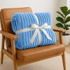 Cozy Soft Striped Fleece Blankets Decorative Plush Luxury Ribbed Warm Blanket for Couch, Sofa, Chair & Bed  - Lux Decor Collection - 2 of 4