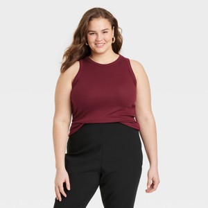 Women's Slim Fit Ribbed Tank Top - A New Day™ - 1 of 3