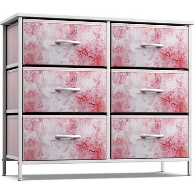 Sorbus 6 Drawers Dresser- Storage Unit with Steel Frame, Wood Top, Fabric Bins - for Bedroom, Closet, Office and more