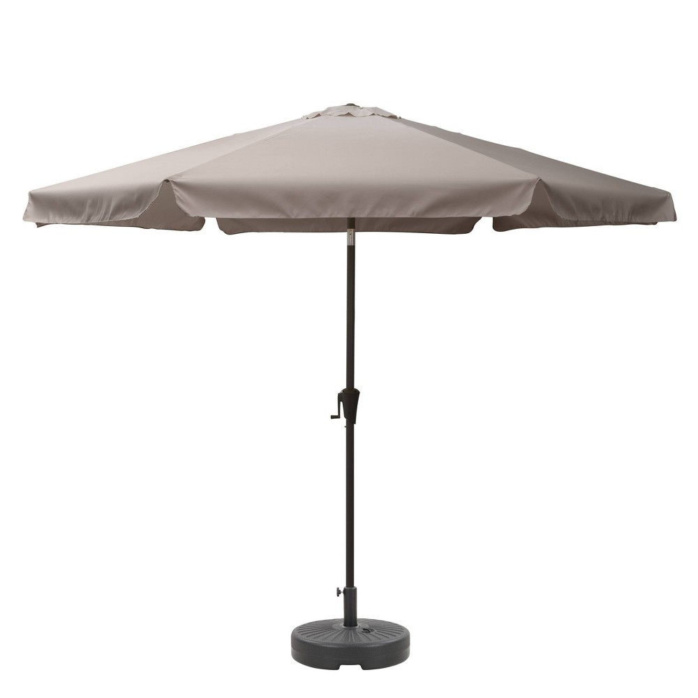 Photos - Parasol CorLiving 10' x 10' Tilting Market Patio Umbrella with Base Sand Gray  