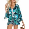 Women’s Boho Floral Chiffon Duster Swimsuit Cover Ups Tops Lightweight Beach Lightweight Summer Cardigans - 4 of 4