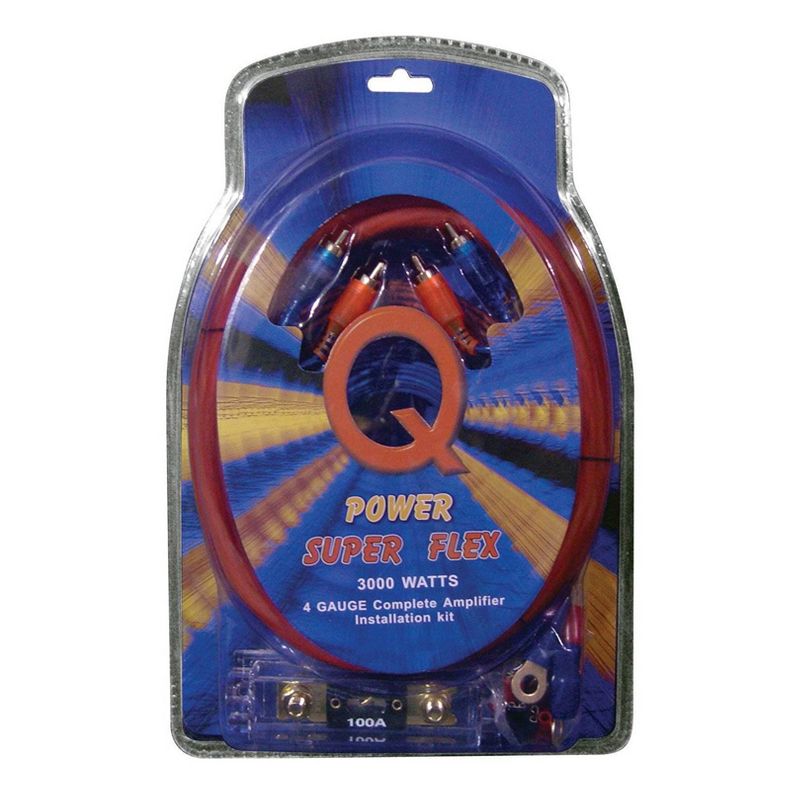 QPower 4GAMPKIT-SFLEX Super Flex 4 Gauge 3000 Watt Amplifier Wiring Amp Kit, 1 of 6
