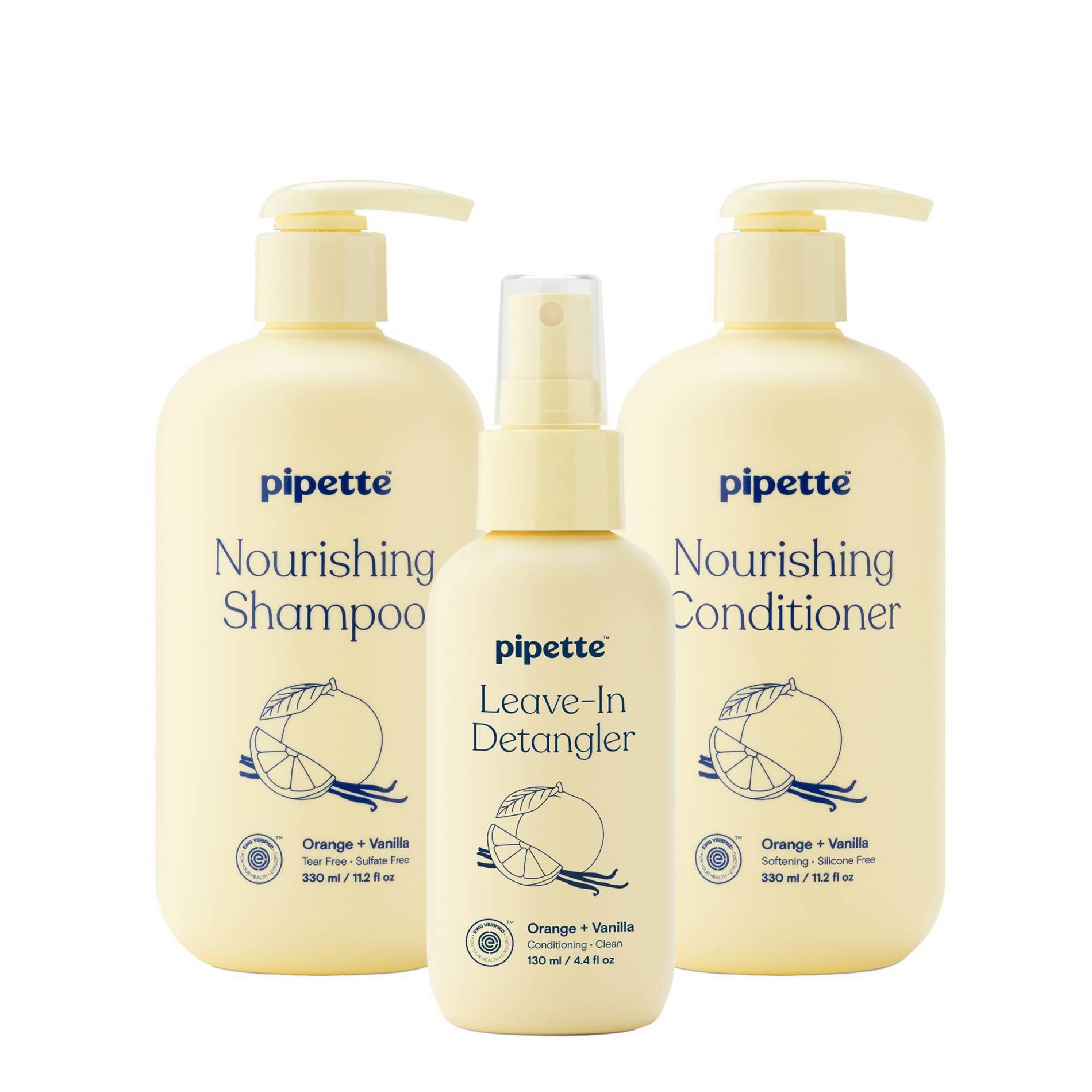 Pipette Leave-In Detangler 4.4 fl oz + Daily Nourishing Shampoo 11.2 fl oz + Daily Nourishing Conditioner 11.2 fl oz