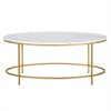 Brass and Faux Marble Coffee Table - Henn&Hart - 2 of 4