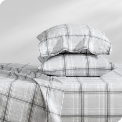 Tartan Plaid Cotton Flannel Split King Sheet Set By Bare Home : Target