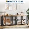 COZONY 87 Inch Double Dog Crate Furniture, Heavy Duty Kennel with Divider 3 Lockable Doors Farmhouse TV Stand - 4 of 4