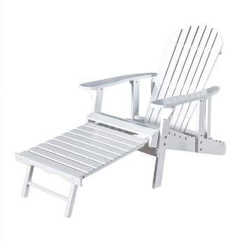 Hayle Reclining Wood Adirondack Chair with Footrest - White - Christopher Knight Home