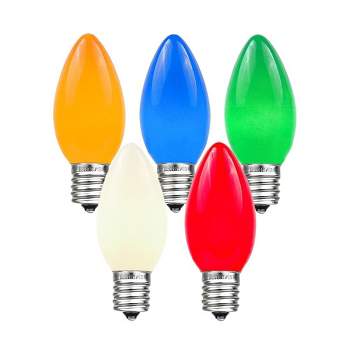 Novelty Lights Ceramic C9 Incandescent Traditional Vintage Christmas Replacement Bulbs 25 Pack