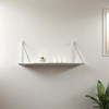 FONTOI Storage Shelves Wall Mounted, Hanging Metal Bracket Single Shelf for Living Room Hallways, White, 28"*10"*7" - 2 of 4