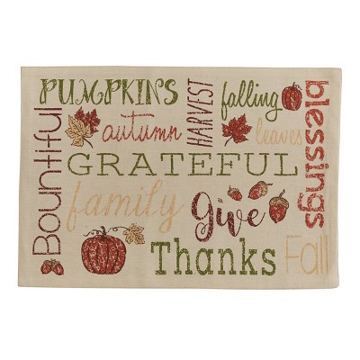 Park Designs Harvest Sentiments Placemat Set - Beige