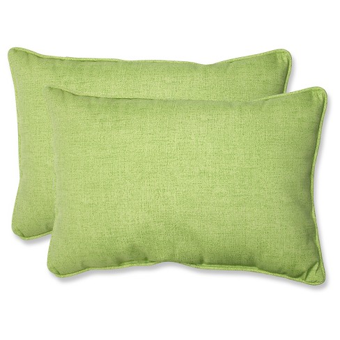 Outdoor 2 Piece Lumbar Toss Pillow Set Green 24 Target