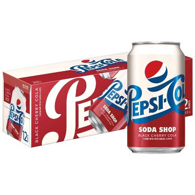 Pepsi Soda Shop Black Cherry Soda - 12pk/12 fl oz Cans