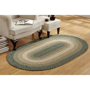 Better Trends Woodbridge Oval Collection 100% Wool Braided Rug , Durable, Reversible, Mildew & Moisture Resistant Flat Indoor Utility Area Rug - 1 of 4