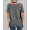 Imily Bela Womens T Shirt Deep V Neck Short Sleeve Casual Fit Basic Fashion Top - 3 of 4