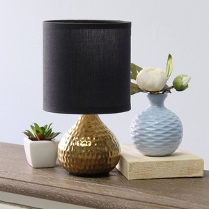 Hammered Drip Mini Table Lamp with Fabric Shade - Simple Designs - 1 of 4