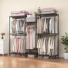 Dexmalle Freestanding Heavy Duty Closet Organizer with 8 Adjustable Wire Shelves and 5 Clothes Rails,Black - 3 of 4