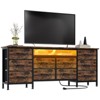 TV Stand for 65, 70, 75 Inch TV, 10 Drawer Long Dresser with Power Outlets, LED Lights, 63 Inch Entertainment Center TV Stand Dresser Storage Drawers - 2 of 4
