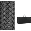 Resenkos Floor Mat Carpet,Indoor Door Mat,Reversible Outdoor Rug Carpet RV Camping Rugs with Carry Bag, 9' x 18', Black & Gray Geometric 215" Black - 4 of 4