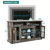 LED TV Stand Cabinet with Power Outlets for TVs up to 65 inch ,Entertainment Center with Adjustable Shelves& Glass Doors for Living Room - 2 of 4