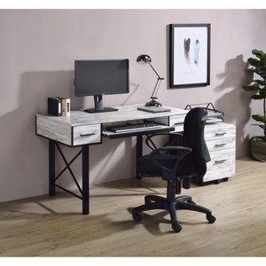CAVINAS Home Office Desk Morden Writing Desk with 2 Storage Drawers and Keyboard Tray for Work - 1 of 4