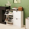 VYNXARIA Shoe Storage Cabinet with 4 Flip Drawers, Freestanding Shoe Cabinet Organizer with Adjustable Shelf£¬White - 4 of 4