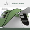 Vynxaria Outsunny Pop Up Tent, Instant Camping Tent with Porch and Carry Bag, 3000mm Waterproof, for 2-3 People, Green, (Poles Included) - 4 of 4