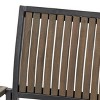 PAGED Wood Outdoor Chairs Set of 2 Patio Dining Chairs with Wooden Armrests, Vertical Slats Design for Patio, Garden, Poolside - 4 of 4