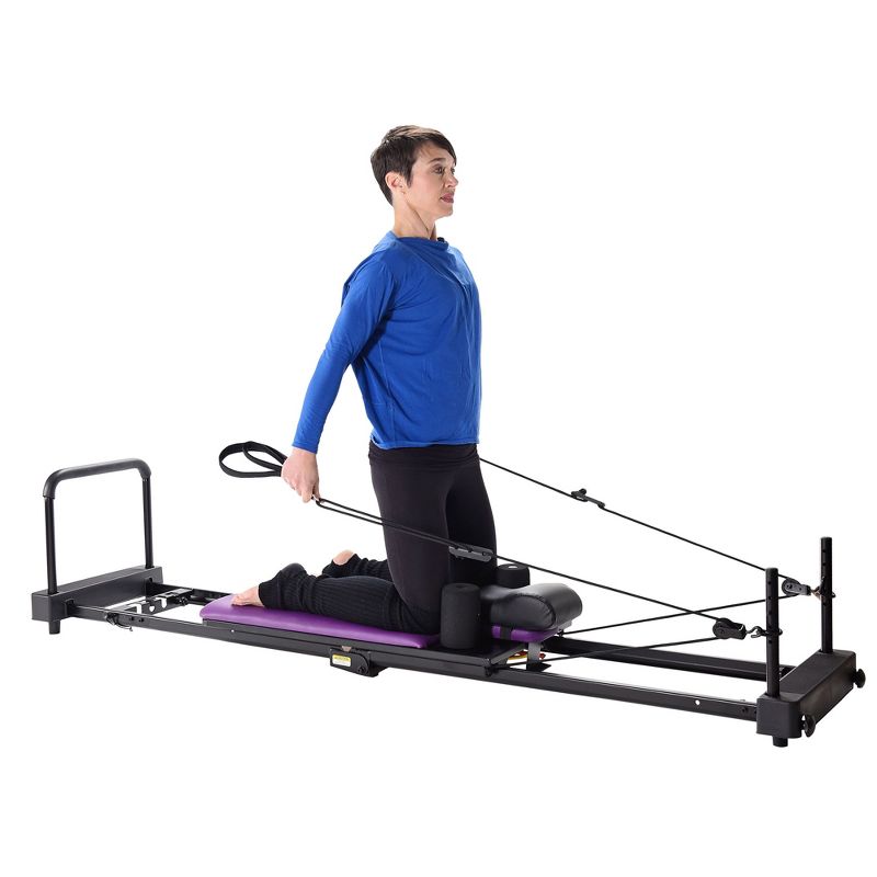 Stamina 55-4379 AeroPilates Reformer Plus 379 Whole Body Resistance Padded Pilates Workout System with 4 bands for 11 Combinations of Intensity, 4 of 8