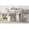 Twin Size Loft Bed with Multiple Storage Shelves and Wardrobe - 3 of 4