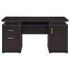 Vynxaria 1pc Modern 55-inch 2-drawer Office Computer Desk White Cabinet With Adjustable Shelf Slide-out Keyboard Tray Silver-finished - 3 of 4