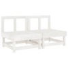 vidaXL Garden Middle Sofa White Solid Pine Wood Medium Modular - 2 of 2