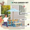 Aghana Digitals Kids Dinosaur Theme Garden Table Set with Foldable Umbrella, Removable Cushions & - 3 of 4