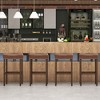 Tangkula 4PCS 29.5" Bar Stool Set Counter Height Saddle Stools w/ Rubber Wood Frame - 3 of 4