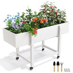 Arceso Raised Garden Bed with Wheels, HDPS Elevated Planter Box with Tools, Weather Resistant, Standing Growing Bed Herb Planter for Vegetable - 1 of 4
