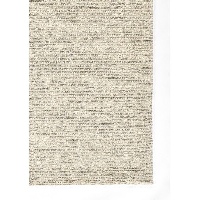 Handmade Light Grey Rectangular Wool Area Rug 66" x 42"