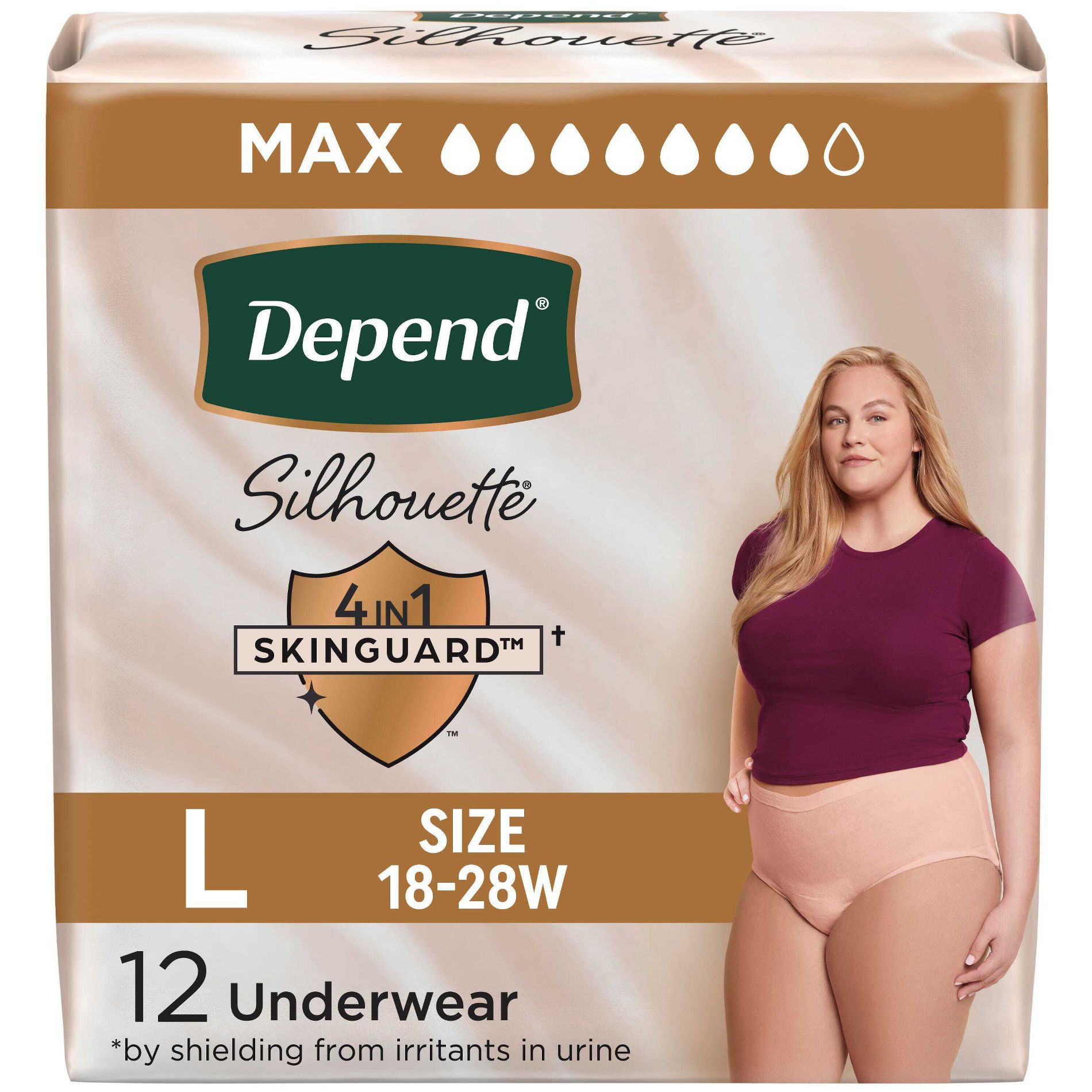 Depend Silhouette Women's LARGE Postpartum & Incontinence Disposable Underwear