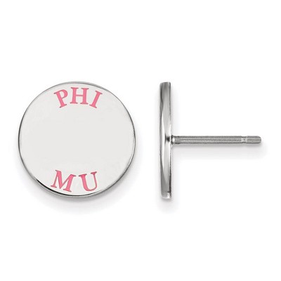 Black Bow Jewelry Sterling Silver Phi Mu Greek Life Stud Earrings