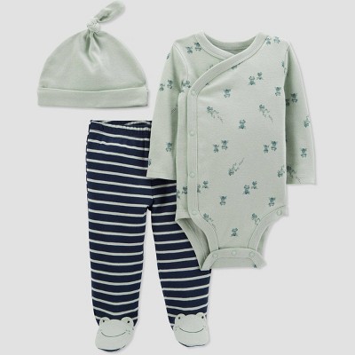 Image of Baby Boys' 3pc Frog Top and Bottom Set with Hat - Just One You® made by carter's Green 9M