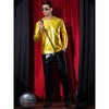 INSPIRE CHIC Men's Round Neck Long Sleeves Shining Disco Metallic T-Shirt - 4 of 4