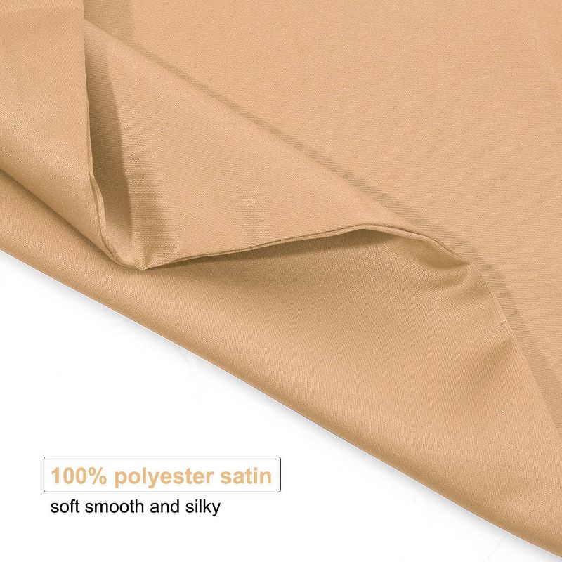 2 Pcs Standard 20"x26" Silk Satin with Zipper Pillowcase Gold - PiccoCasa, 4 of 7