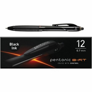 Pentonic BR-T Retractable Ballpoint Pens Black Ink 0.7 mm Fine Point - Pack of 12 - 1 of 2