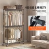 VEVOR Heavy Duty Clothes Rack, Rolling Clothing Garment Rack with 3 Storage Tiers, 2 Rods and 2 Pairs Side Hooks, 400 Lbs Load Capacity - 4 of 4